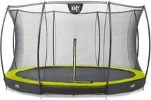 Trambulin védőhálóval Silhouette Ground Exit Toys talajmenti 427 cm átmérővel zöld