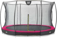 Trambulin védőhálóval Silhouette Ground Exit Toys talajmenti 427 cm átmérővel rózsaszín