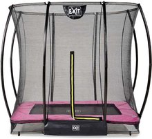 Trambulin védőhálóval Silhouette Ground Exit Toys talajmenti 153*214 cm rózsaszín