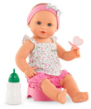 Bábika Emma pije a ciká Bath Baby Flowers Mon Grand Poupon Corolle s modrými klipkajúcimi očami a 3 doplnky 36 cm od 24 mes