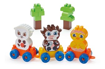 Joc de construit în cutie tren cu animăluțe Abrick Écoiffier 250 cuburi colorate de la 18 luni