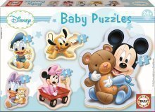 Puzzle baby Mickey Mouse Educa de la vârsta de 24 de luni cu 5 imagini diferite