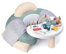 Sedátko s didaktickým stolem Cosy Seat Little Smoby s textilním potahem a funkcemi pro vývoj motoriky od 6 měsíců
