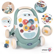 Premergător didactic cu cărucior Trotty Walker 3in1 Little Smoby cu o tableta detașabilă cu funcții pentru dezvoltarea abilităților motorice de la 12 