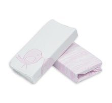 Cearşaf cu elastic pentru pat bebe Classic toTs-smarTrike păsărele 2 bucăţi bumbac 100% jersey roz