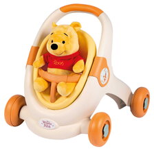 Didaktické chodítko a kočárek Medvídek Pú Baby Walker 3v1 Smoby s 25 cm plyšovou panenkou a brzdami od 12 měsíců