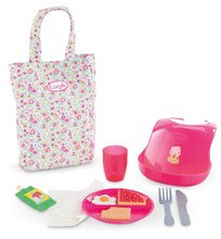 Ebédkészlet táskában előkével Large Meal Set Corolle 36-42 cm játékbabának 11 kiegészítővel 24 hó-tól