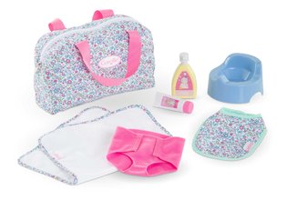 Prebaľovacia taška pre bábiku Flowered Changing Accessories Set Corolle pre 36 cm bábiku 7 doplnkov od 24 mes