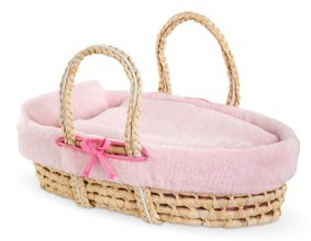 Proutěný košík s přikrývkou a polštářem pro panenku Braided Basket Set Plush Corolle pro 36-42 cm panenku