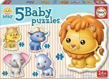 Baby puzzle Zvieratká z džungle Educa 5-obrázkové od 24 mes