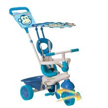Trojkolka Safari Monkey Touch Steering smarTrike so slnečníkom, modrá od 10 mes