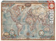 Puzzle The World Executive Map Educa 4000 de piese de la vârsta de 15 ani