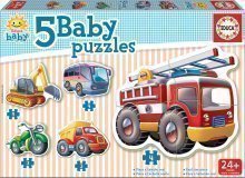 Puzzle bebe Mijloace de transport Educa cu 5 imagini diferite de la vârsta de 24 de luni