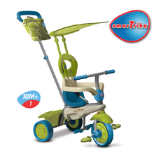 Tricicletă Vanilla Touch Steering smarTrike verde-albastru de la 10 luni