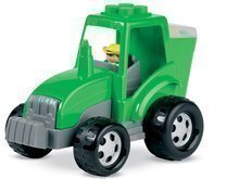 Joc de construit Abrick - tractor cu cuburi Écoiffier verde/roşu de la 18 luni