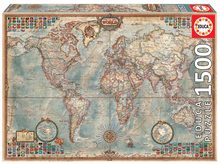 Puzzle Politická mapa sveta Educa 1 500 dielov od 13 rokov