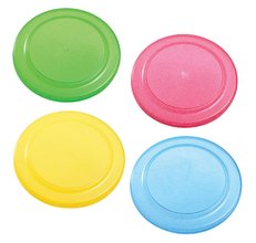 Disc zburător Écoiffier diametru 23 cm transparent roşu/albastru de la 18 luni