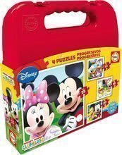 Detské puzzle Mickey Mouse v kufríku Educa progresívne 25-20-16-12 dielov od 24 mesiacov