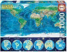 Puzzle Neon Series, Neon World map Educa 1000 dielov od 12 rokov