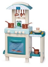 Játékkonyha legkisebbeknek Gourmet Kitchen Vert Azur Écoiffier 16 kiegészítővel réz edényekkel 18 hó-tól ECO1681