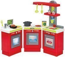 Bucătărie de jucărie 3-Modules French Écoiffier 3-părţi roşu-argintiu cu 21 de accesorii de la vârst