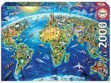 Puzzle Genuine World Landmarks Globe Educa 2000 dílů od 11 let