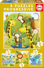 Dětské puzzle Záchranáři Zvířátka 6-9-12-16 dílků ( progressive) EDU17147