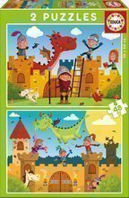 Puzzle de poveste pentru copii Balaur şi cavaler Educa 2x48 piese