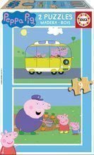 Puzzle din lemn Peppa Pig Educa 2x9 piese