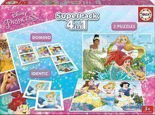 Puzzle copii Prinţese Disney SuperPack 4in1 Educa progresiv 2x puzzle, 1x domino şi pexeso