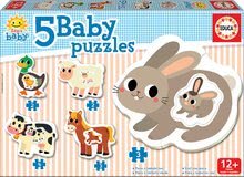 Puzzle pro nejmenší Baby 5 Educa – Zvířátka se zajíčkem od 12 měsíců