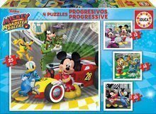 Detské puzzle Mickey Roadster Racers Educa progresívne 12-16-20-25 dielov