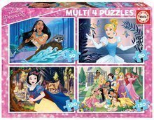 Detské puzzle Multi 4 Disney Princess Educa 50-80-100-150 dielov od 5 rokov
