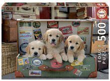 Puzzle Pupies in the Luggage Educa 500 piese cu lipici FIX de la 11 ani