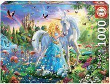 Puzzle The Princess and the Unicorn Educa 1000 piese cu lipici Fix puzzle de la 11 ani