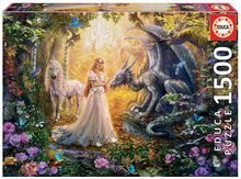 Puzzle Dragon, Princess and Unicorn Educa 1500 dielov a Fix lepidlo od 11 rokov