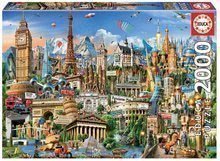 Puzzle Europe Landmarks Educa 2000 piese cu lipici Fix de la 11 ani