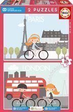 Puzzle copii Paris&London Apanona Children's Villages Educa 2x48 piese (pentru eveniment caritabil) 