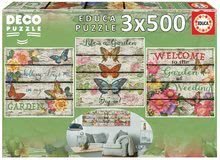 Puzzle Country Garden Educa 3x500 dielov a Fix lepidlo od 11 rokov