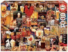Puzzle Vintage Beer Collage Educa 1000 piese și lipici Fix puzzle de la 11 ani