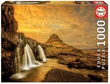 Puzzle Kirkjufellsfoss Watterfall Iceland Educa 1000 piese și lipici Fix puzzle de la 11 ani