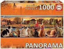 Puzzle panorama Cats on the Quay Educa 1000 dielov a Fix lepidlo od 11 rokov