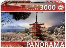 Puzzle panorama Mount Fuji and Chureito Pagoda Educa 3000 darabos 11 évtől