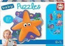 Puzzle pre nejmenších Baby 5 Educa Mořská zvířátka od 12 měsíců EDU18058