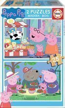 Puzzle din lemn Peppa Pig Educa 2x25 piese de la 4 ani