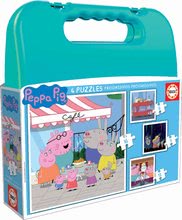Puzzle în valiză Peppa Pig Progressive Educa 12-16-20-25 piese