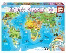 Puzzle Mapa světa s monumenty Educa 150 dílků EDU18116