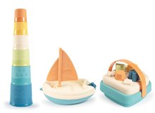 Barcă cu pânză cu coș didactic și turn din trestie de zahăr Bio Sugar Cane Smoby Green colecția într-un ambalaj cadou de la 12 luni