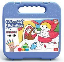 Puzzle vymaľovánky Červená čiapočka Colouring Activities Educa v kufríku 20 dielov - maľovanie prstami