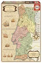 Puzzle hartă istorică a Portugaliei Educa 500 piese și lipici Fix de la 11 ani